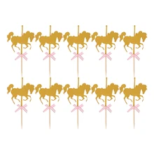 10 шт. декоративные мультфильм лошадь кекс выбирает мультфильм подставки для кексов карты бумажный Торт Топперы животных торт топперы Детская Игрушка В ванную помолвку