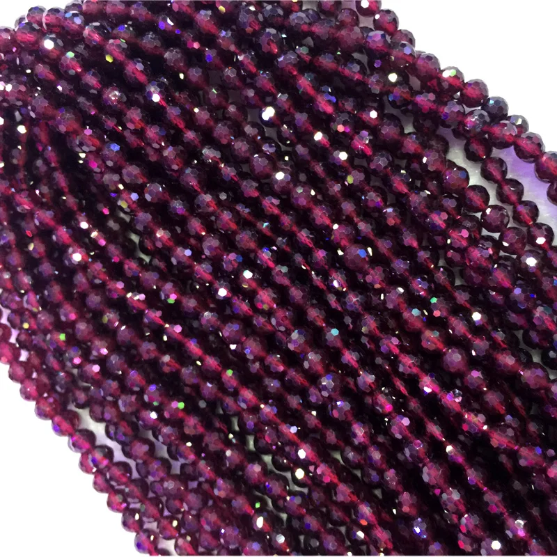 Kopen Natuurlijke Echte AAA Hoge Kwaliteit Rode Granaat Hand Cut Facet Ronde Losse Kleine Kralen 3mm 4mm 15\