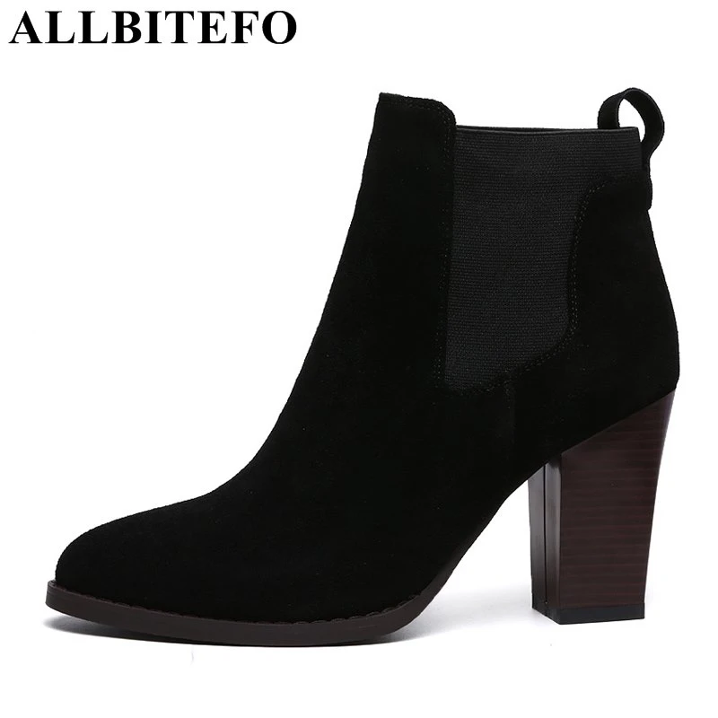 botas curtas de salto grosso