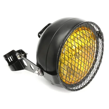 

Newest 6.5" Retro Motorcycle Headlight Grill Side Mount Cover with Bracket Cafe Racer