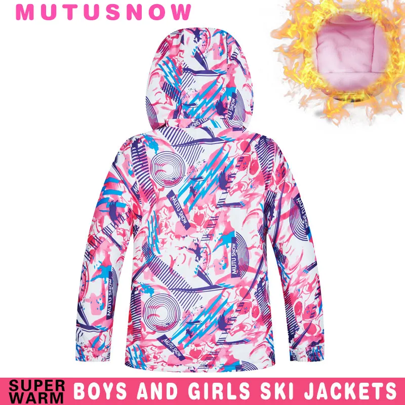 Детская Лыжная куртка, зимняя детская утепленная ветрозащитная Водонепроницаемая супер теплая лыжная одежда, зимнее пальто для девочек, зимняя куртка для сноуборда-30