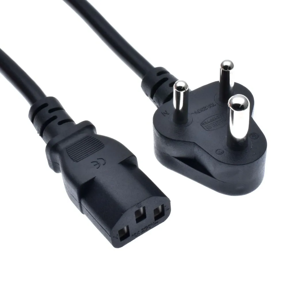 IEC320 plug adaptor India power cord 1.5M 3G0.75MM for Desktop Printers Monitors 10A 250V | Компьютеры и офис