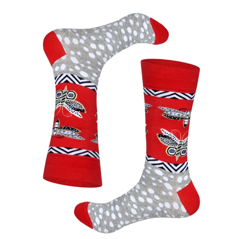 Lionzone зима Новая коллекция Для мужчин носки забавный дизайн Национальный стиль Животные и человека хип-хоп Happy Socks подарки для Для мужчин