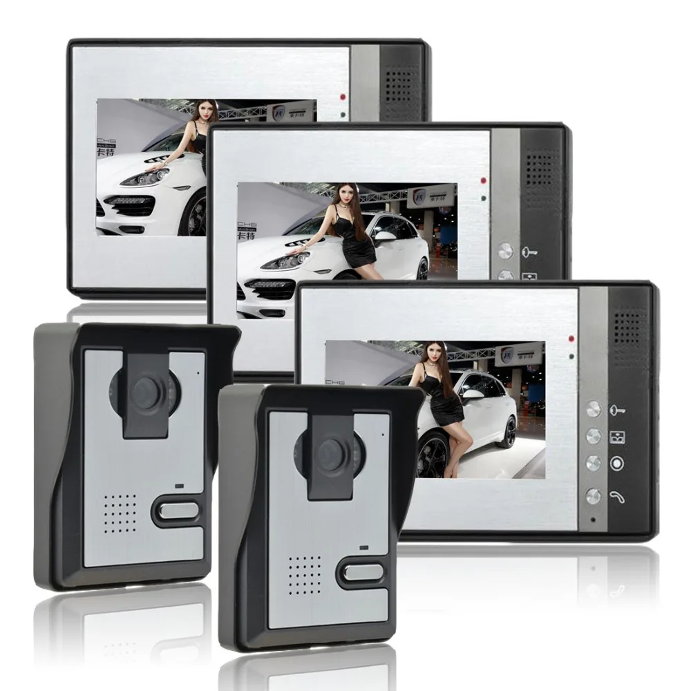 

wired 7 inch intercom LCD Color Video door phone HD Camera Home Security Building intercom equipment 4-core Connection cable