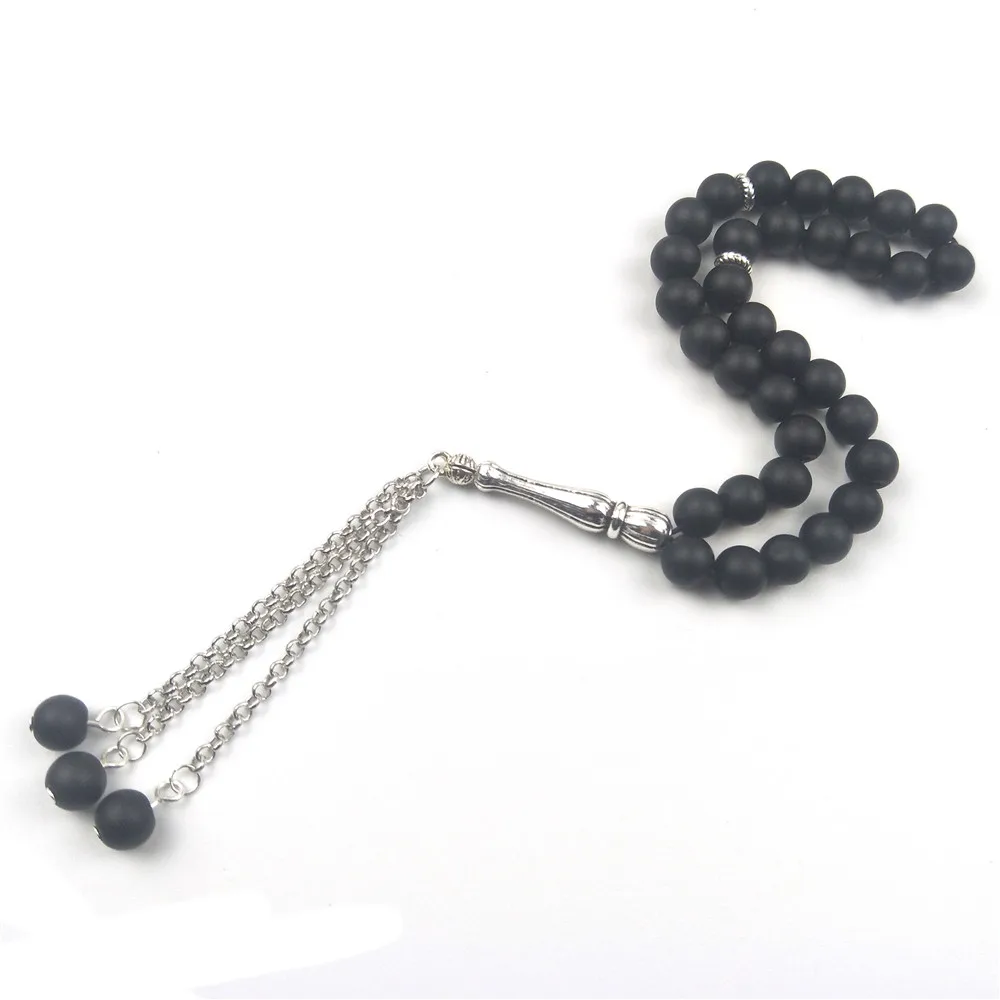 Matt 33 Tasbih 8 мм черные браслеты с бусинами из кристаллов ручной misbaha аксессуары