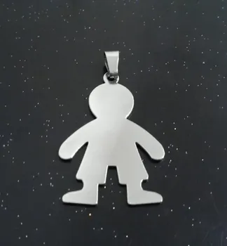 

Free ship!30pcs XMAS gift silver Mirror polishing Top Stainless Steel little boys charms Pendant jewelry accessories