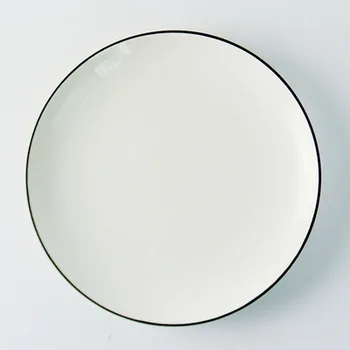 

Dishes & Plates Nordic black and white trendy ceramic discs European environmental protection ceramic plate tableware SC-LX002.3