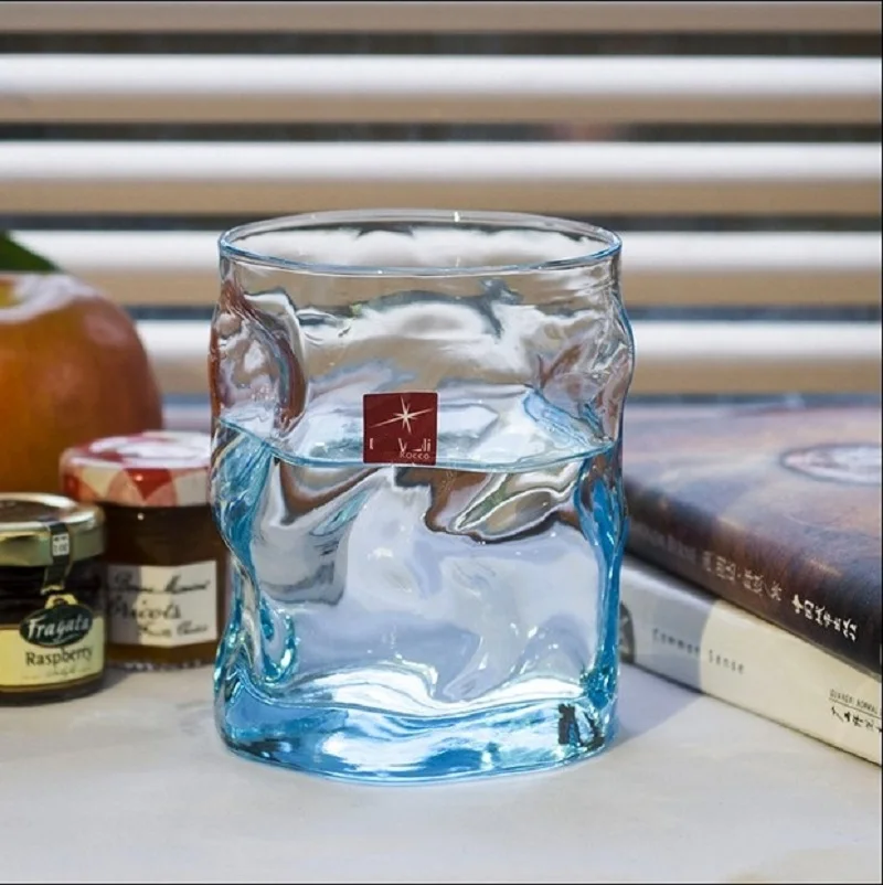 Италия синий прозрачный стакан сока чашки Творческий Цвет любителей Кубок