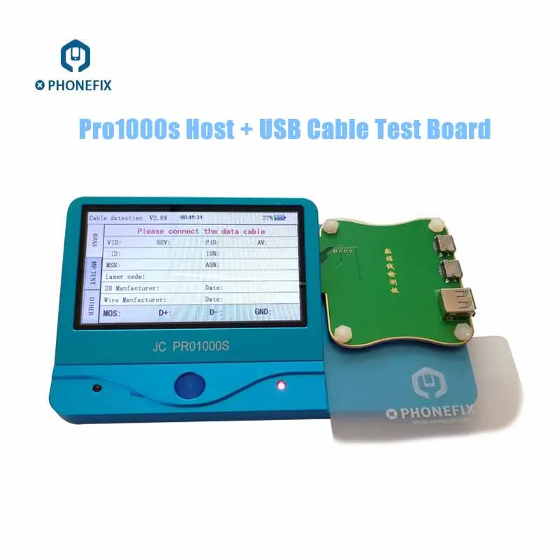 PHONEFIX JC Pro1000S USB кабель настоящий поддельный тестер кабель для наушников батарея производительность диагностический тестер для iPhone - Цвет: Data cable Pro 1000S