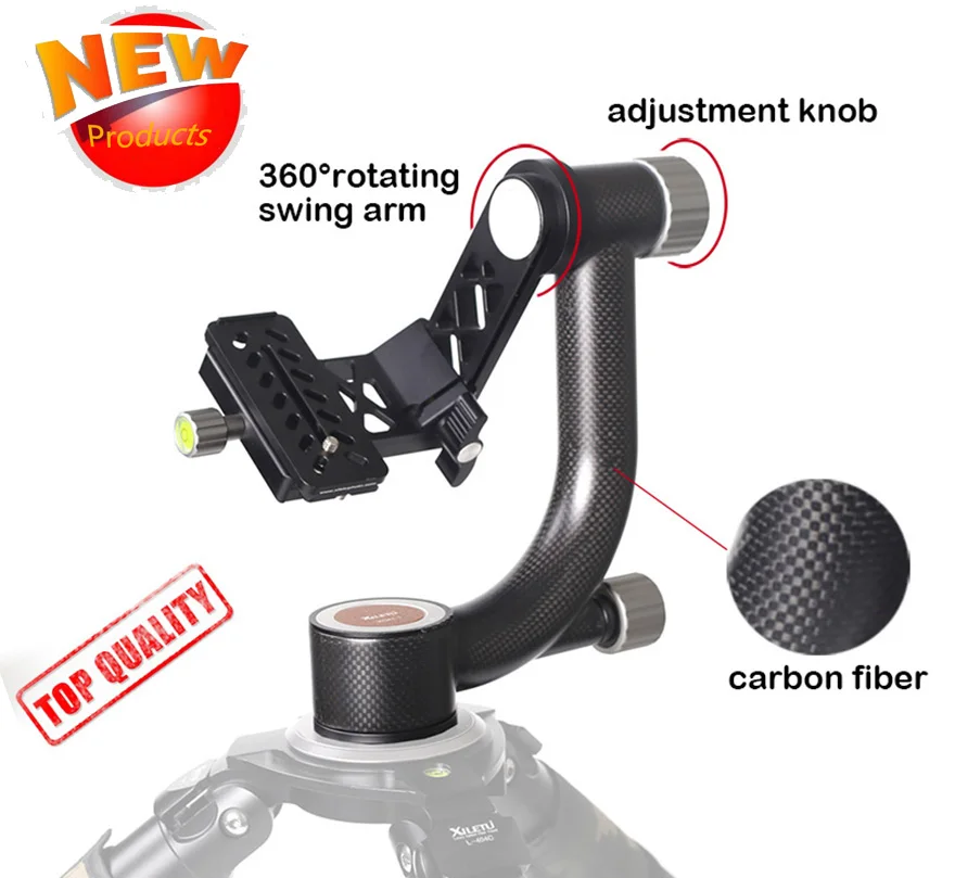 

Panoramic Carbon Fiber tripod head 720 degrees cantilever cradle head special for bird watching boom shooting long focus lens