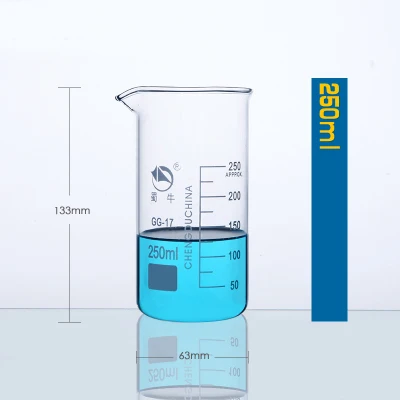 1set(50ml,100ml,250ml,500ml) Borosilicate Graduated Glass Beaker in tall form glass measure cup Beaker Laboratory Equipment