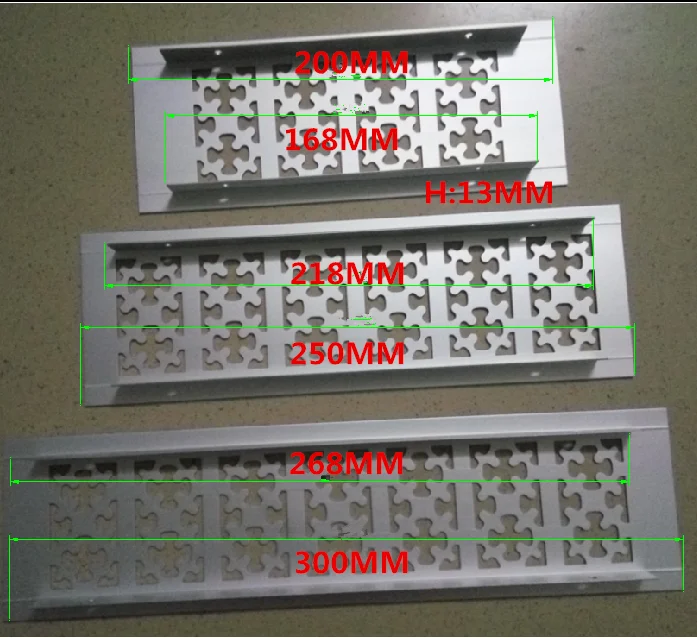 2 шт./партия 80*200 мм/250 мм/300 мм rejillas de ventilacion широкая алюминиевая вентиляционная решетка вентилятора решетка для шкафа обувного шкафа