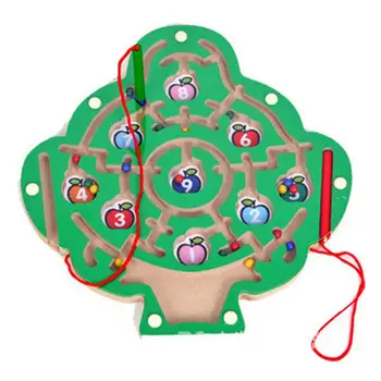 

Children Wooden Magnetic Puzzle Maze Labyrinth Board Toy Cartoon Intellectual Development Toy for Kids Gift
