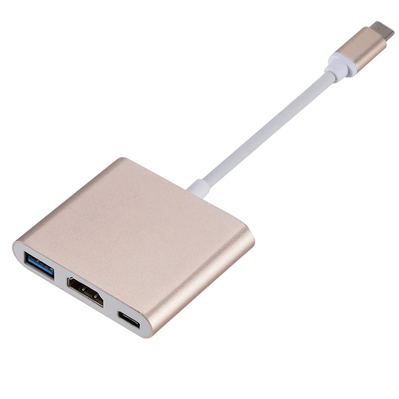 USB C концентратор type C USB 3,1-HDMI 4K адаптер конвертер кабель 3 в 1 разветвитель для Apple Macbook Pro USB-C концентратор HDMI Поддержка 4K HD