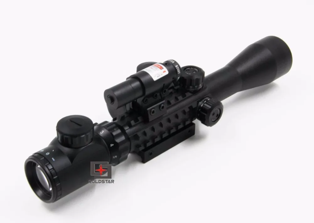 

Tactical 3-9X40EG Riflescope Hunting Gun Telescopic Sights WithLaser & 1x24 Illuminated Red Green Dot Scope Shooting Firear
