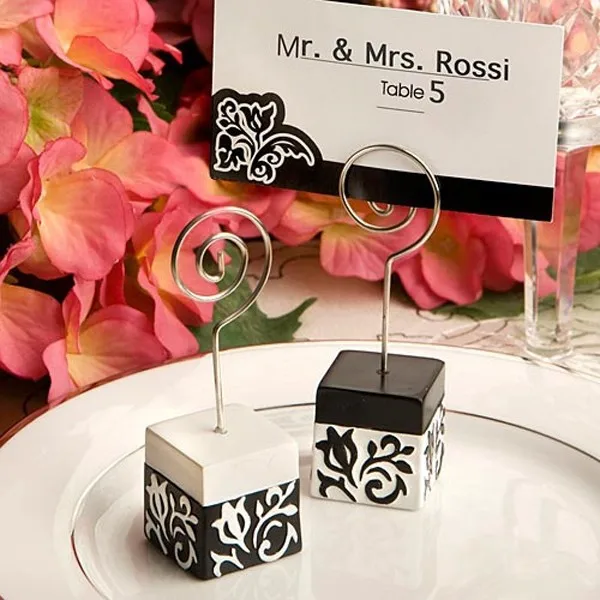 Free shipping 25pcs/lot Black and white damask design place card