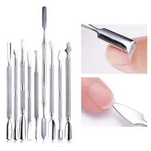 Removedor de cutícula de aço inoxidável, removedor de dedos para unhas, pedicure e cuidados com a pele morta, 1 peça ferramenta de limpeza