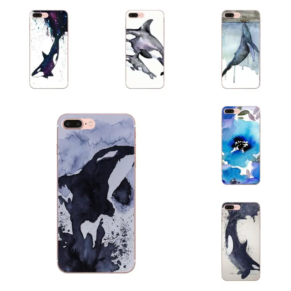 

Killer Whale Orca Watercolor For HTC 530 626 628 630 816 820 One A9 M7 M8 M9 M10 E9 U11 Moto G G2 G3 G4 G5 G6 G7 Diy Painted