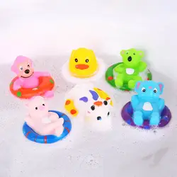 Смешанные животные игрушки для плавания красочные мягкие плавающие Squeeze писклявый звук для купания Игрушки для маленьких для ванной