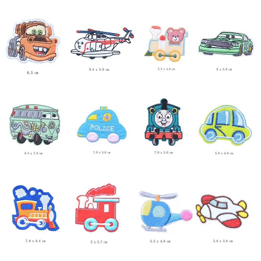 Coches De Dibujos Animados Pegatinas De Trenes Para Ropa Parches De Tela Para Ninos Parches Para Planchar En Aplicaciones Parches Bordados 1 Unidad Aliexpress