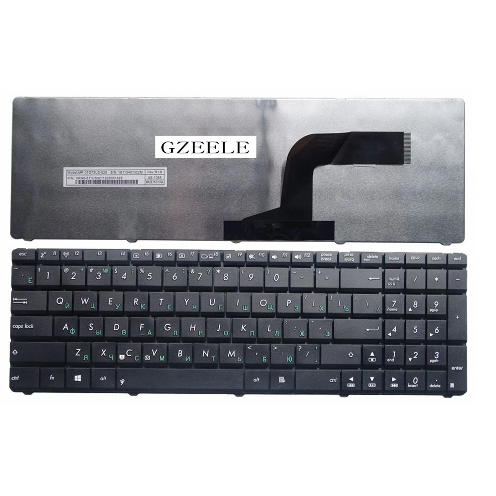 GZEELE RU Клавиатура для ноутбука ASUS X55 X55V N73S N73J P53S X75V B53J k54 k54c k54h k54l k54ly k54s k54sl x54c x54l x54ly ру