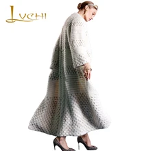 LVCHI 2017 Women elegant Fashion tunic import fur mink coats White Mink Coat Robe Femme coat black Mink Fur Clothes saga