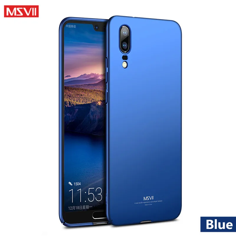 Чехол для huawei P20, бренд Msvii, чехол для huawei P20 lite, чехол для huawei P20 pro, Жесткий Чехол для huawei P 20, чехол для телефона s - Цвет: Simple Navy Blue