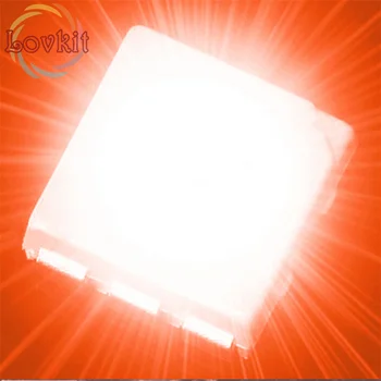 

100X 5050 PLCC-6 Orange/Amber LED SMD/SMT 3-CHIPS Ultra Bright Light Emitting Diodes SMD Chip lamp beads For automotive Bike DIY