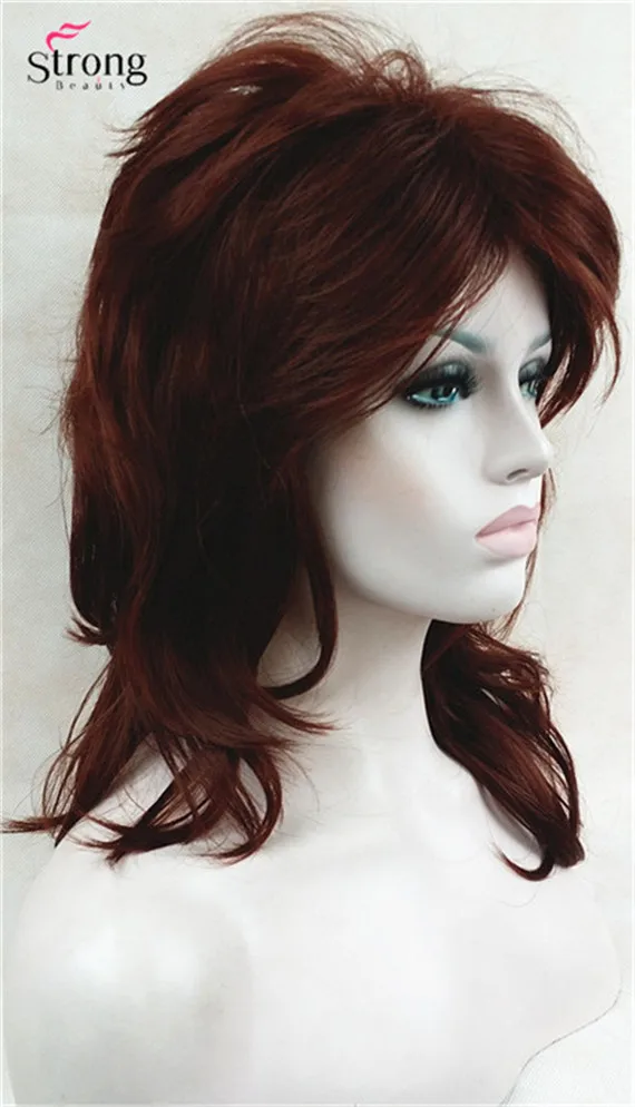Длинные лохматый слоистых Медь красный классический Кепки полный синтетический парик Для женщин парики выбор цвета