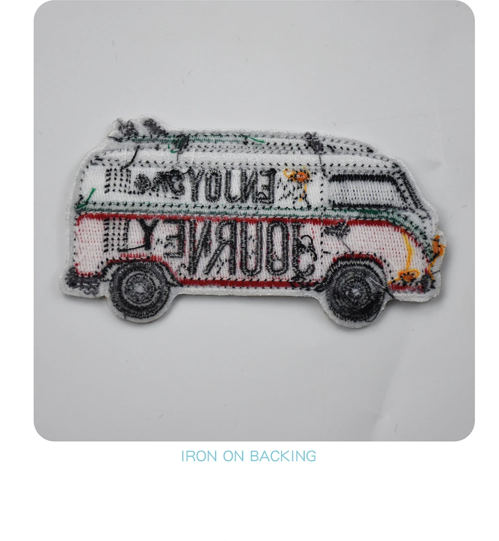 Journey Bus Embroidered Patches For Clothing DIY Style Car Pattern Decoration (6)