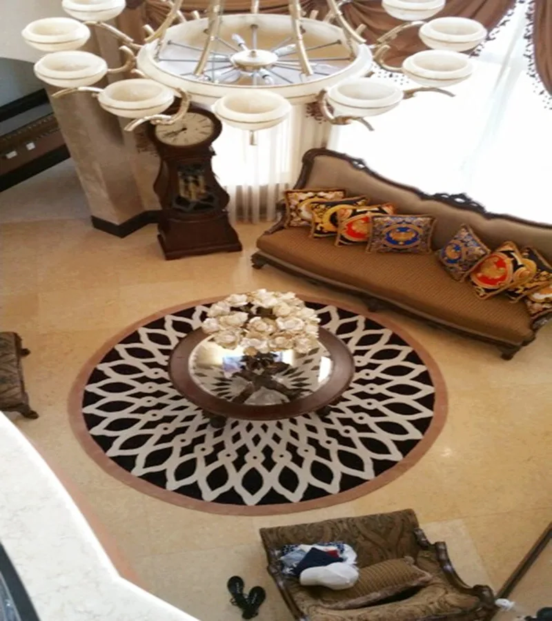 

250*250cm New European Contracted And Contemporary Carpet, Rugs Of Bedroom Sitting Room Sofa, Stripe Acrylic Round Carpets.