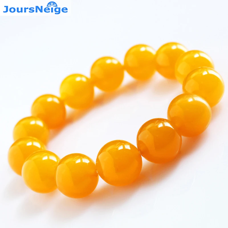 

JoursNeige Yellow Crystal Bracelets Fine Carving Beads 10mm for Women Men Single Lap Jewelry Accessories
