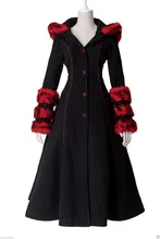 Gothic Punk Lolita Abrigo de Invierno Para Mujer Vestido Largo Abrigo de Lana de Moda de Navidad Del Partido Cosplay Del Anime Del Traje Por Encargo Cualquier Tamaño NUEVO