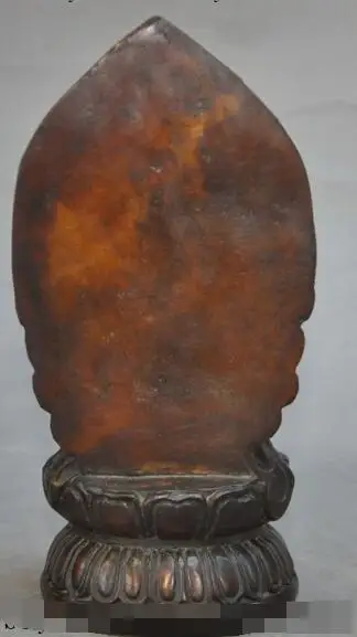 

S1355 6" chinese buddhism joss bronze Sit lotus guanyin bodhisattva vase buddha statue