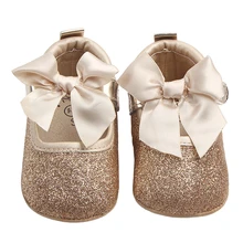 Обувь для девочек Мэри Джейн туфли на плоской подошве Малыш новорожденный Детская кроватка для новорожденных обувь милый бант Bebes повседневные Лоферы принцесса обувь