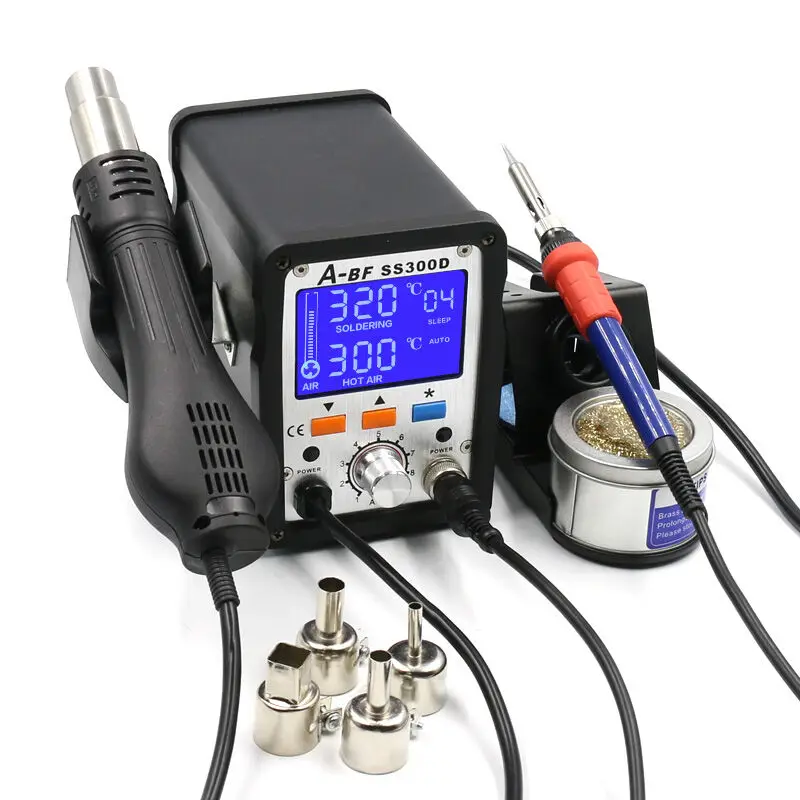 Soldering iron A-BF SS300D hot air gun Soldering station 2-in-1 large screen digital Rework station anti-static heat gun 