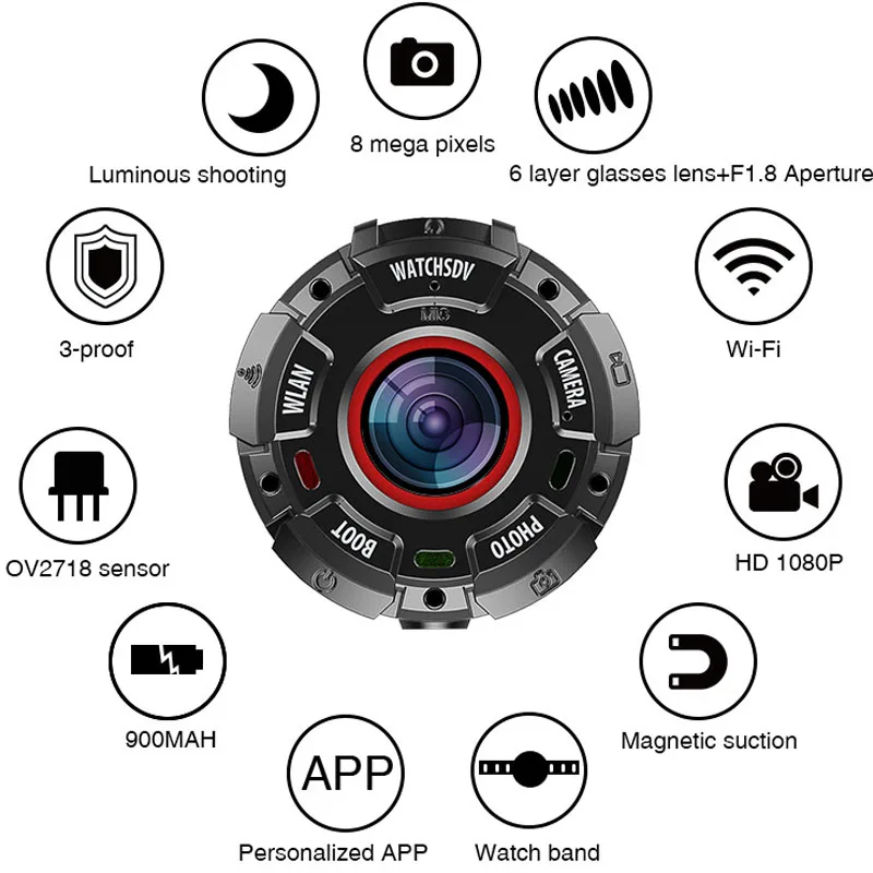 Экшн камера S222 Full HD 1080p wifi водонепроницаемая цифровая спортивная видеокамера 30