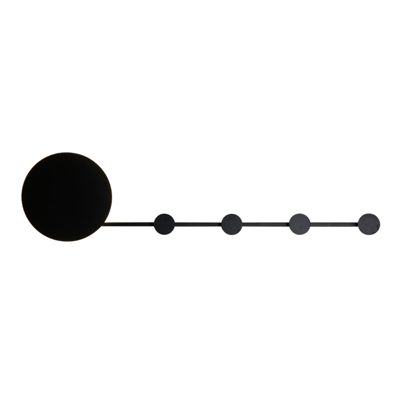 

Post Morden Simple Wall lamps LED Indoor Creative round plate Black white Wall light With Metal Hanger design wall mounted lamp