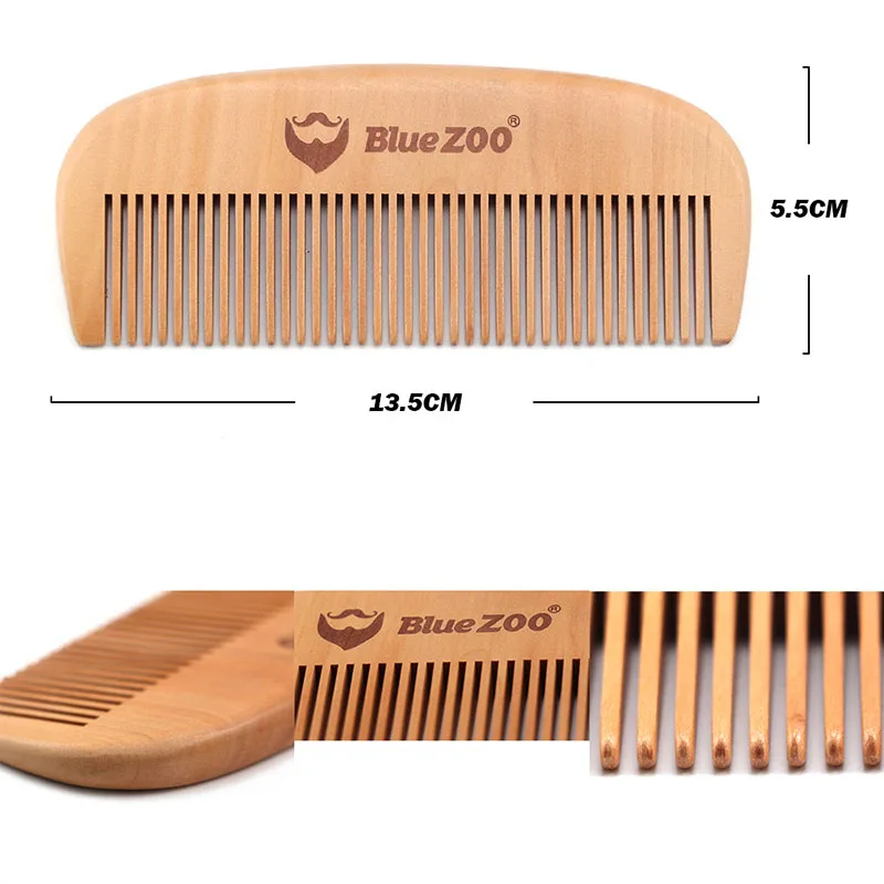 

Blue Zoo Pocket Portable Natural Wood Pear Tree Comb Combs No Static Beard Comb Hair Styling Tool