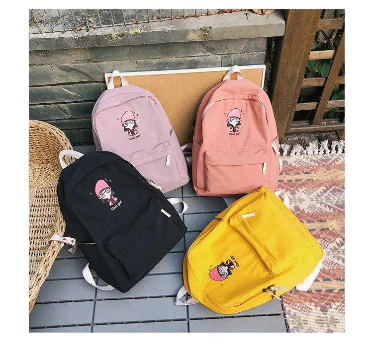 Janespri Cute School Bags for Teenage Girls Waterproof Nylon Embroidery Backpack Female Backpack Travel Bag School Mochilas New_34-1_12