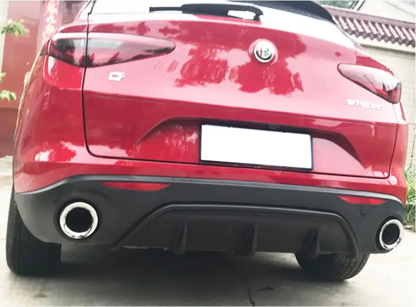ABS черный для автомобиля задний бампер спойлер авто диффузор Крышка Alfa Romeo Stelvio 2017