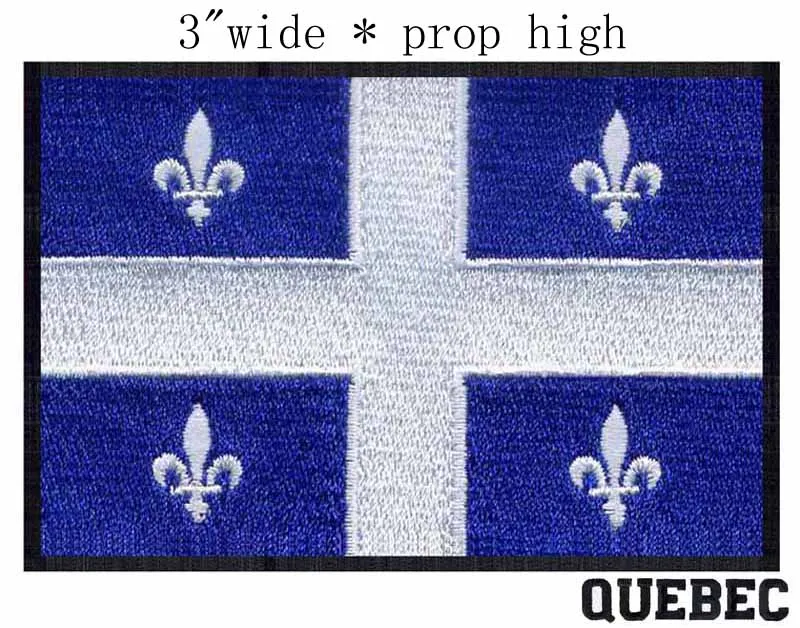 

Quebec Flag 3"wide embroidery patch for white flowers/sickle/clothes patches