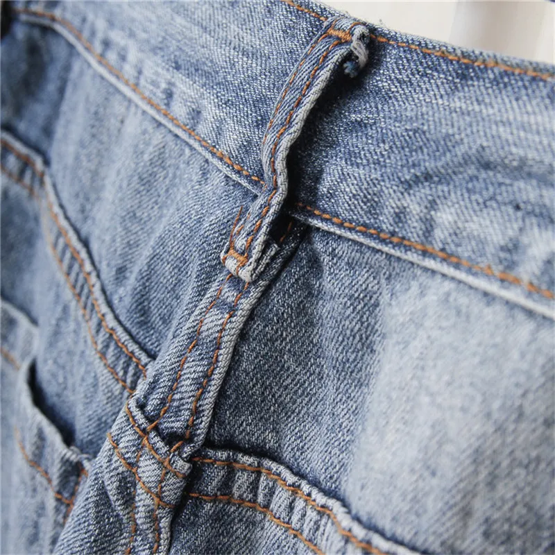 Женская высокая талия шаровары вышивка рваные джинсы для девочек плюс размер 200 фунтов Джинсы бойфренда для женщин брюки 5XL C4305