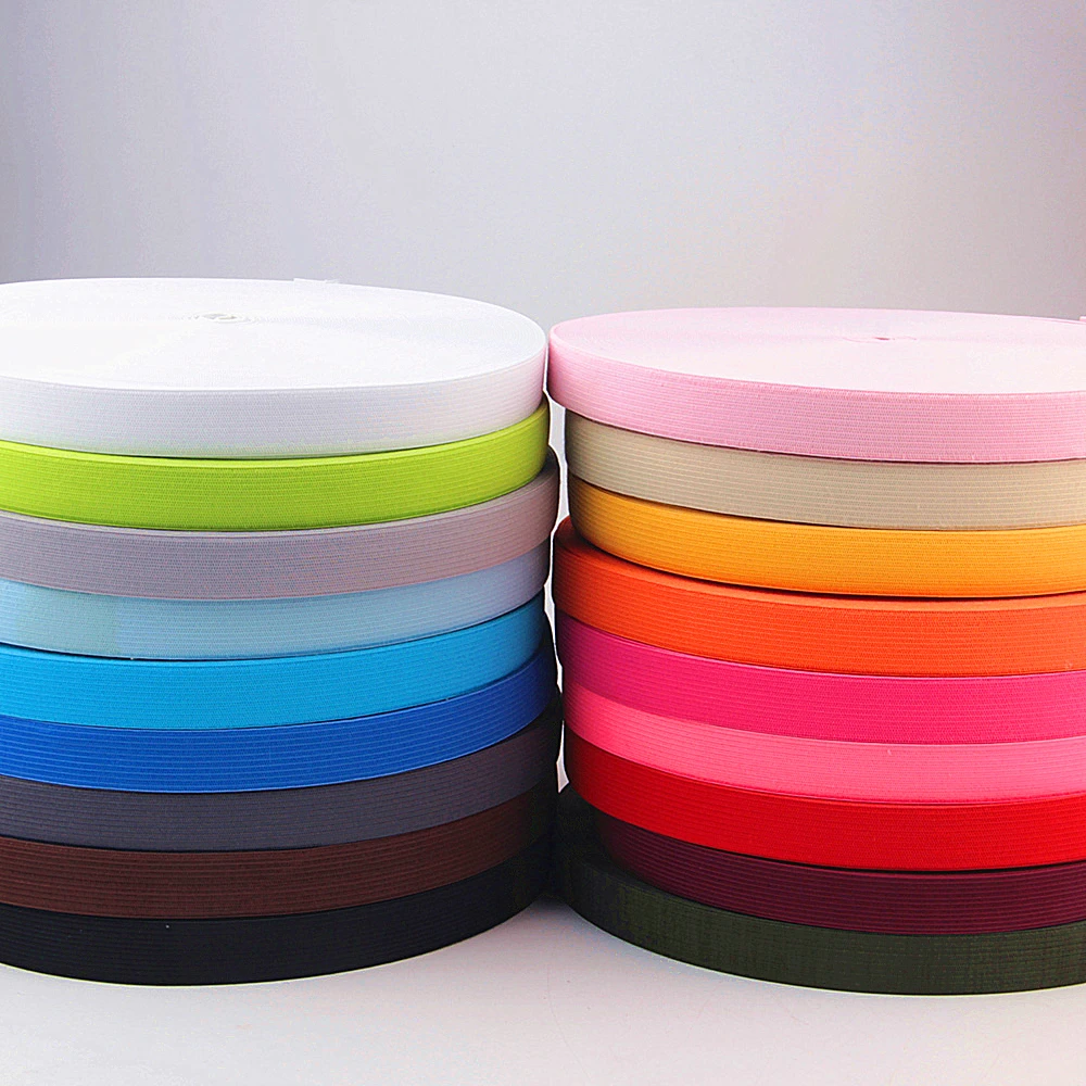 

Multi Color 20mm Polyester Crochet Elastic Band Stretching Knit Elastic Bands Sewing Garment Accessories Ribbon 40meters 1 Roll