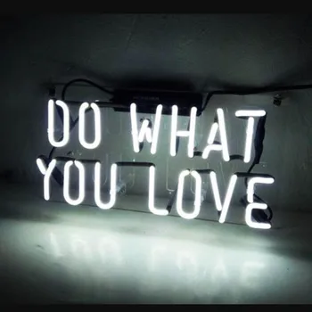 Custom DO WHAT YOU LOVE Blue White Red Pink Deep blue Purple Turquoise Green Yellow Glass Neon Light Beer Bar 1