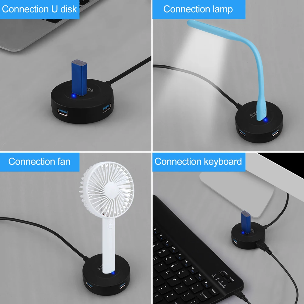 Внешний концентратор Usb 3,0, 4 порта, портативный Разветвитель USB с портом питания для компьютера, ПК, ноутбука, аксессуары, концентратор USB 3,0