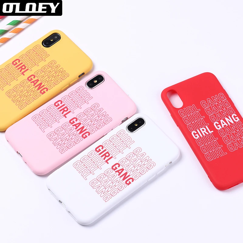 

Feminist Girls Gang Woman Fashion Soft Silicone Matte Candy Case Coque Fundas For iPhone 11 6 6S 5SE 8 8Plus X 7 7Plus XS Max