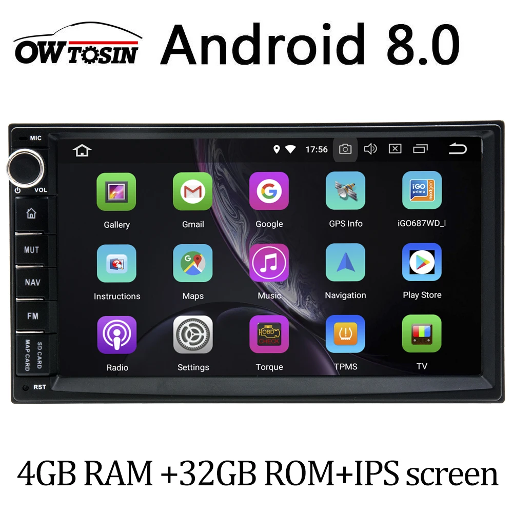 

HD IPS 1024x600 Double 2 Din 2Din Touch Screen Android 8.0 Car DVD Player GPS Stereo Radio Octa Core 4GB RAM 32GB ROM Multimidia