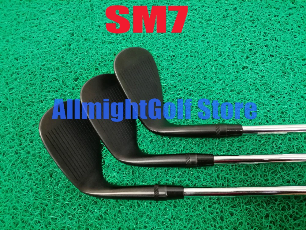 

New SM7 Wedges Black SM7 Golf Wedges Golf Clubs 48/50/52/54/56/58/60/62 Degrees Steel Shaft With Head Cover