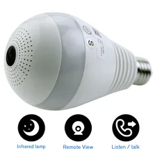 Lnfrared lâmpada Luz wi-fi Câmera IP Wi-fi Fish-eye 960 P 360 graus VR Câmera 1.3MP Wi-fi de Segurança Em Casa câmera Panorâmica câmera